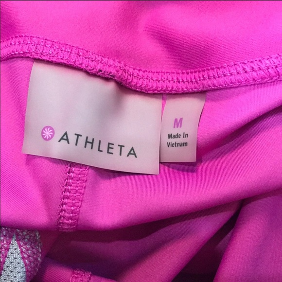 Athleta Pink Crop Workout Leggings- Medium M - Picture 4 of 5